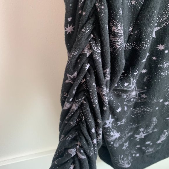 Chaser Black Mystical Star Print Shirred Sleeve Sweatshirt - Picture 7 of 7